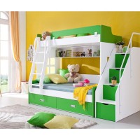 New Design MDF Cute Green Color Bunk Bed Children Bedroom Furniture